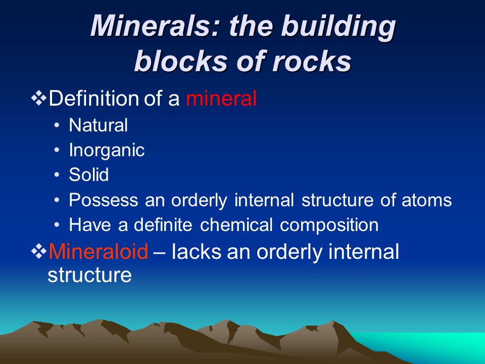 Minerals Building Blocks of Rocks Chapter 2 ppt video online
